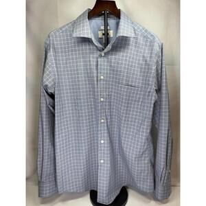 Joseph Abboud Shirt Mens Large Plaid Classic Fit Non-Iron Long Sleeve‎ Dress